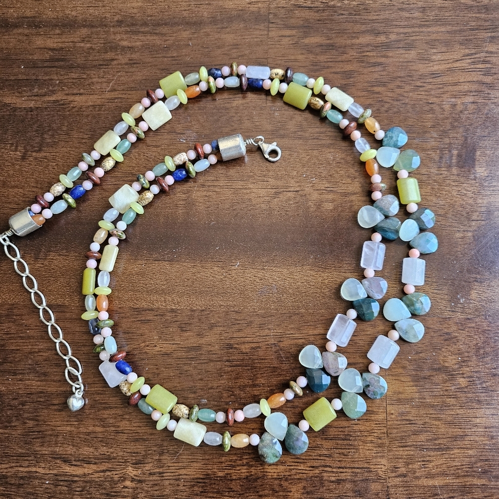 Multi-Gemstone 2 Strand Necklace